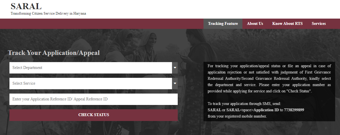 saral haryana track Application