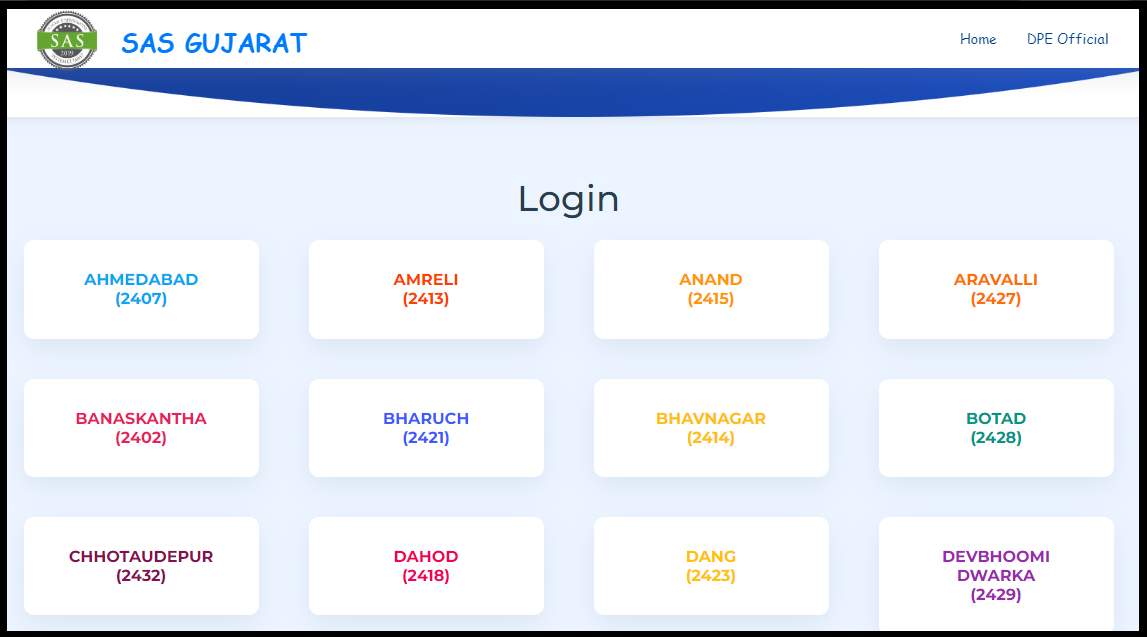 sas gujarat login