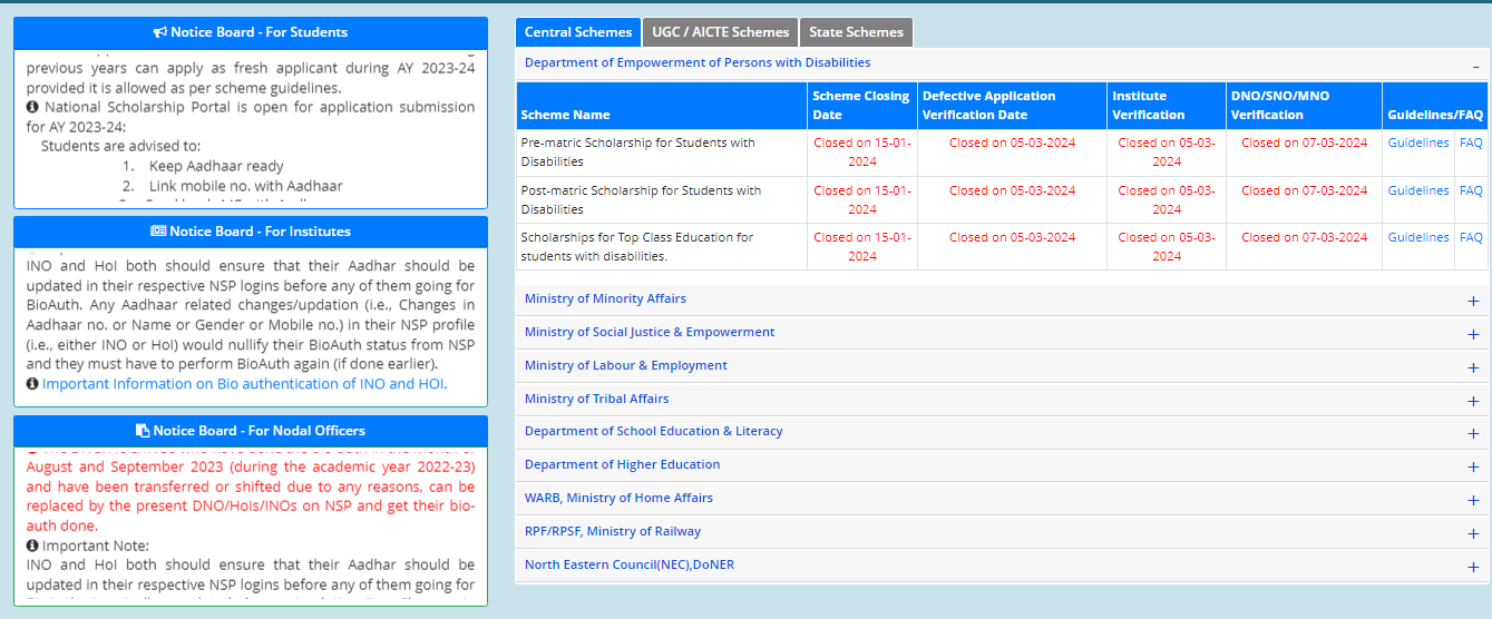 National Scholarship Portal news