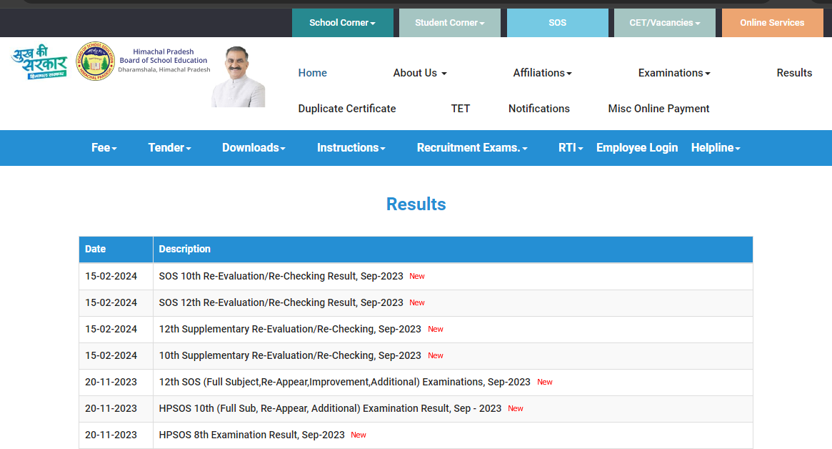 himachal pradesh board of school education (class 10th) exam