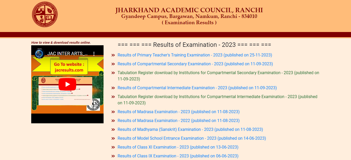 jharkhand academic council ranchi 10th result 2023