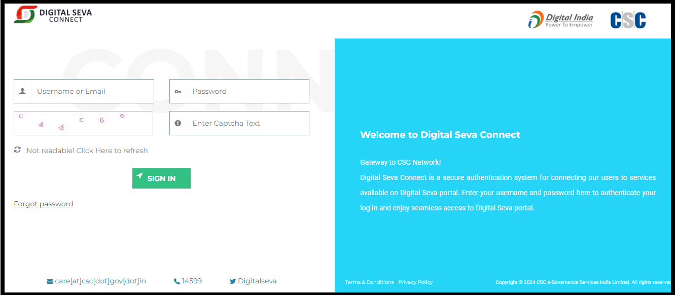 csc digital seva login