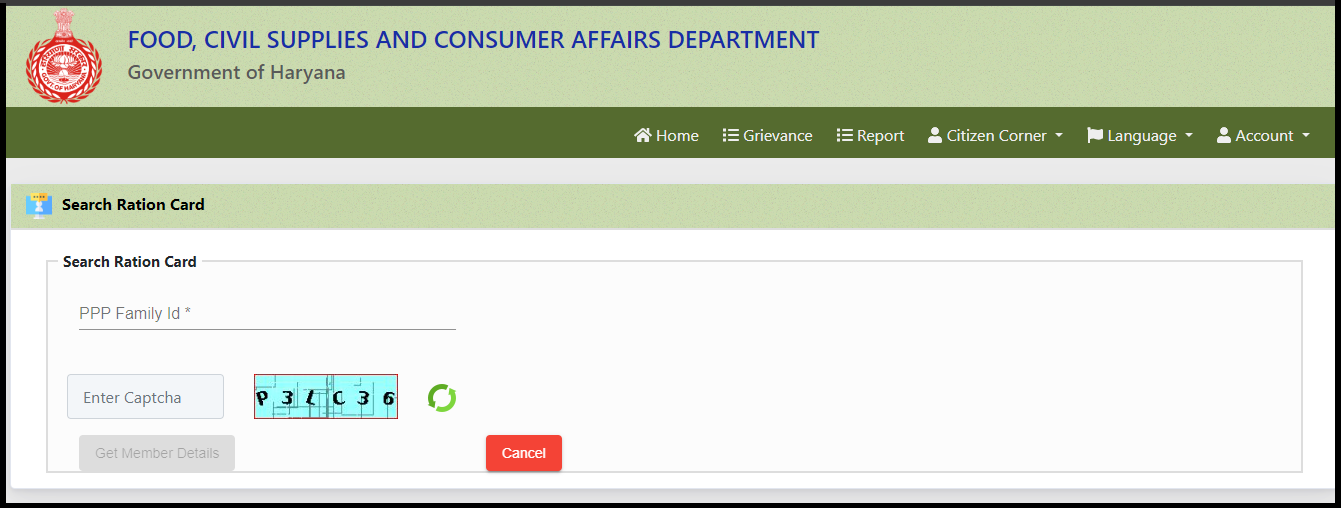 haryana ration card download