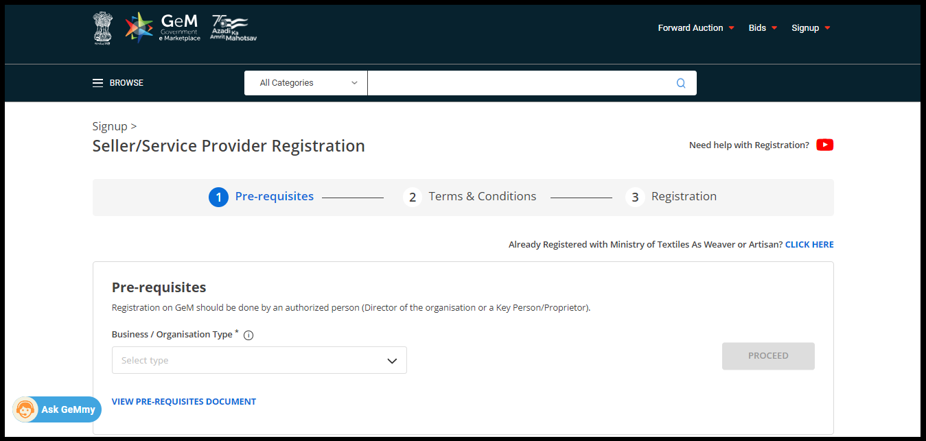 gem portal registration