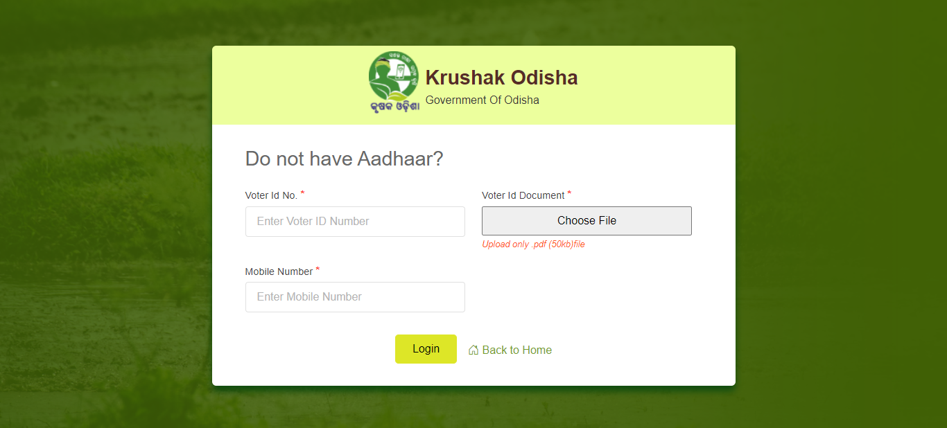 krushak odisha registration