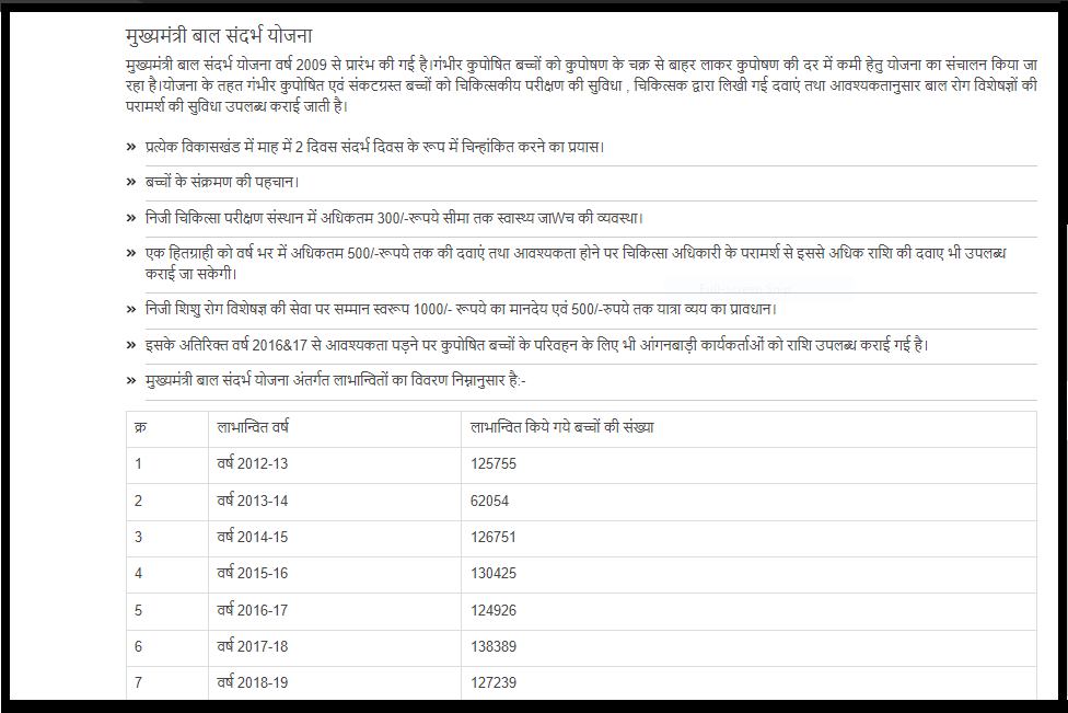 mukhyamantri bal sandarbh yojana