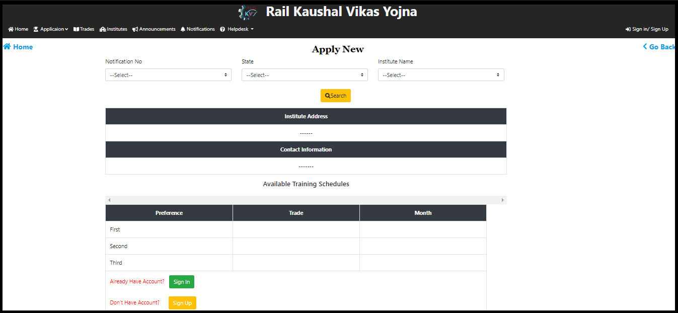 rail kaushal vikas yojana online apply